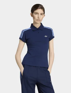 Womens Polo 3 Stripes - Blu, blu blu Donna taglia 2XL - Adidas - FashionsVida