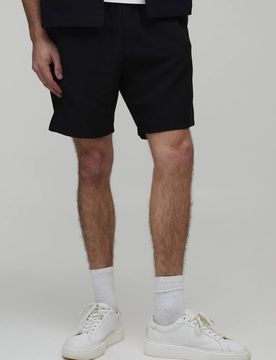 Herren Schmal Geschnittene Tech-Shorts Mit Elastischem Bund Black Größe Large