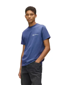 T-shirt à Manches Courtes A1m17003 Slim Fit Washed Federal Blue M - Karl Lagerfeld Jeans - FashionsVida