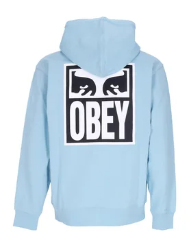 Felpa Leggera Cappuccio Zip Uomo Eyes Icon 2 Zip Hood Premium French Terry Sky Blue - OBEY - FashionsVida