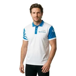 White Wave Short Sleeve Polo White / Light Blue L Men