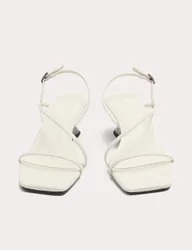 Mirrored Strappy Wedge Heeled Sandals White female