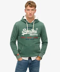 Superdry Herren Vintage Logo Cali Relaxed Hoodie Grün - Größe: S