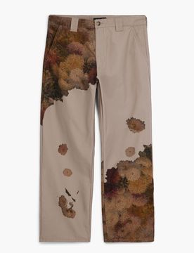 Pantalón estampado flores, Algodon, MarróN, 36
