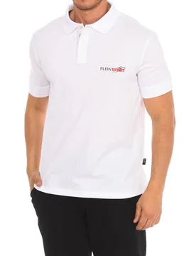 Pips511 Mens Short-Sleeved Polo Shirt - White - Size Medium - Plein sport - FashionsVida