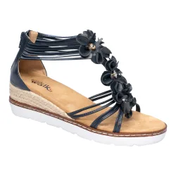 Knöchel-Sandalette "Blume" 40 blau