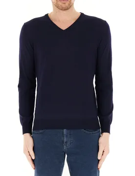 Maglione lana merino extrafine BLU NAVY M - PREMODE - FashionsVida