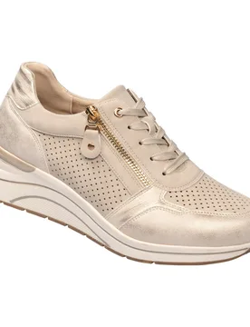 Leder-Keilsneaker "Sandra" beige 40 Damen - wonderwalk - FashionsVida