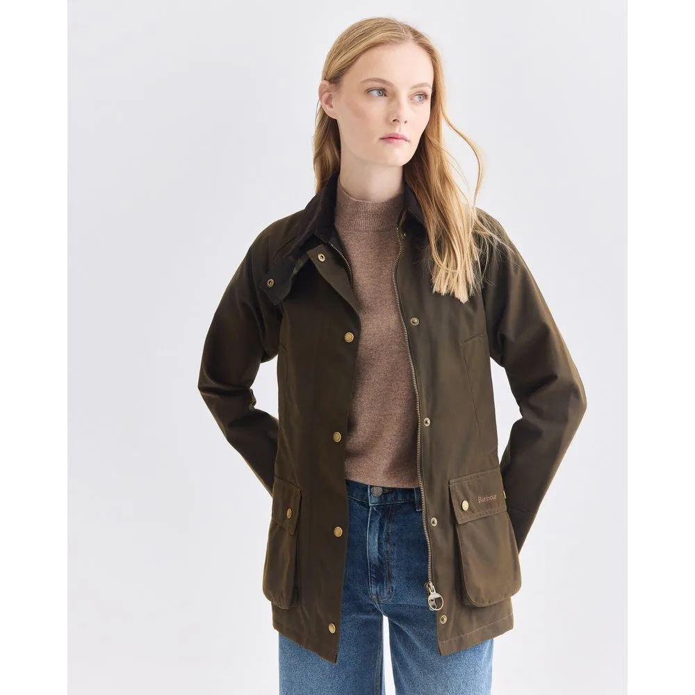 Chaqueta encerada de cuatro bolsillos de con cuello de cordón tradicional - Barbour - FashionsVida