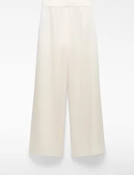 Pantalones anchos de mujer palazzo satinado - Adolfo Dominguez - FashionsVida
