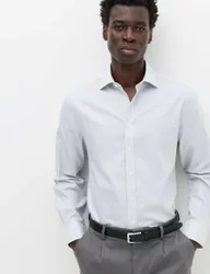 Regular Fit Ultimate Non Iron Striped Shirt Grey Mix male