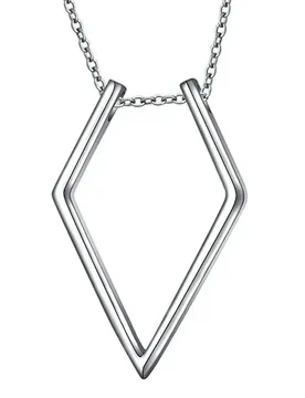 Creative Stainless Steel Ring Holding Necklaces Silver Rhombus Geometric Pendant Ring Holder Necklace For Women Men - Aliexpress - FashionsVida