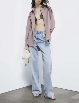 Camicia oversize terracotta in popeline di cotone con maxi logo sul retro - Patrizia pepe - FashionsVida