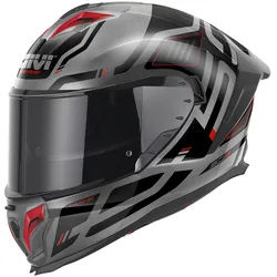 Casco Moto Integrale 50.3 QUASAR Titanio Rosso Nero taglia S