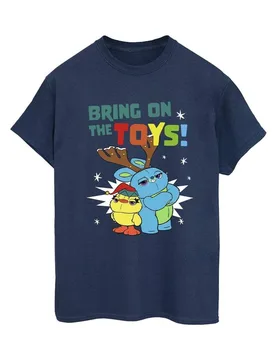 Bring On The Toys Cotton Boyfriend T-Shirt - Navy - Size: 5XL - Disney - FashionsVida