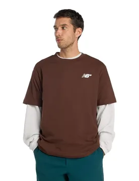 T-shirt à Manches Courtes Numeric Small Logo Brown M - New Balance - FashionsVida