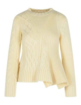 Sacai Maglione di lana in avorio