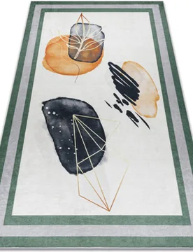 Teppiche Andre 1088 Waschteppich Abstraktion Rahmen Anti-Ru 120x170 Cm 120x170 Cm - RUGSX - FashionsVida