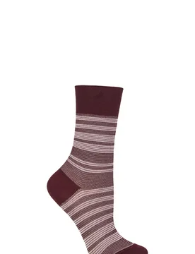 Women's 1 Pair Sunset Stripe Sensitive Lyocell Socks Claret 5.5-8 Ladies - Red - Size: Small - Falke - FashionsVida