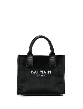 Mini Logo-Embroidered Handbag with Double Top Handles and Detachable Strap