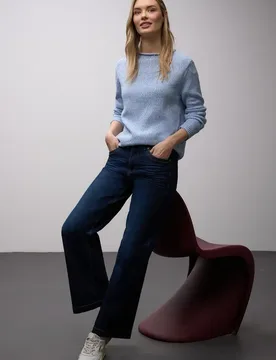 Two-Tone Pullover female Blau - Street One - FashionsVida