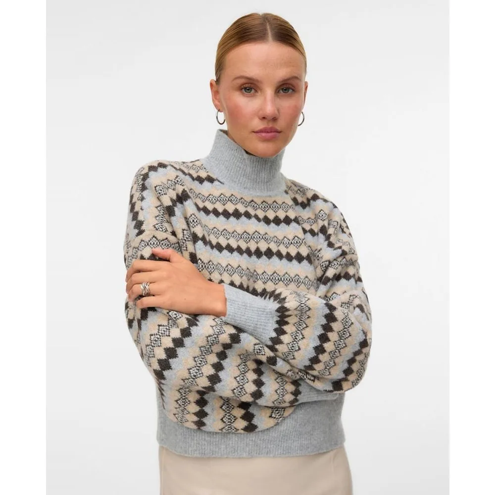 Jersey estampado de mujer con cuello alto - Vero Moda - FashionsVida