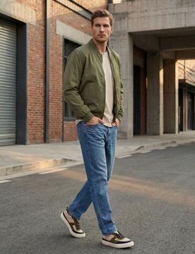 Giubbotto bomber - verde chiaro