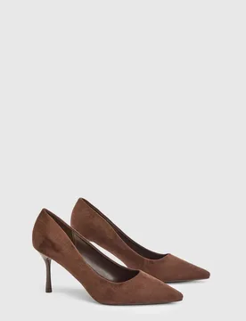 Women's Amara Faux Suede High Stiletto Court Shoes in Brown Size: 5 - Brown - Size: 5 - Wallis - FashionsVida