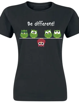 T-Shirt - XS bis XXL - für Damen - Größe L - schwarz - Frauen - female - Be Different! - FashionsVida
