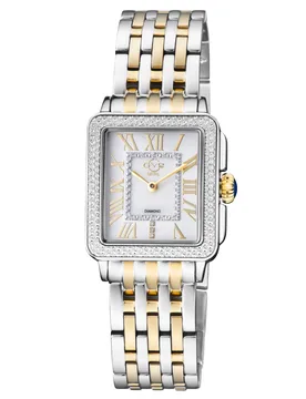 Padova Womens Silver Swiss Quartz Mop Dial Two Toned Yellow Gold Watch - One Size - GV2 - FashionsVida