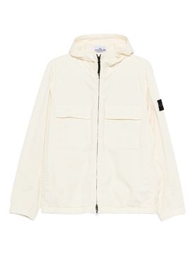 Man Hooded Zip Jacket with Reinforced Contour, Cargo-Style Chest Pockets & Elasticated Cuffs