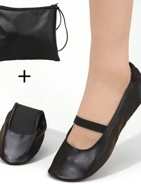 Zapatos de baile ligeros y descalzos para mujeres, bailarinas de interior con banda elástica deslizante, suaves y cómodos, delgados y plegables, fá - Shein - FashionsVida