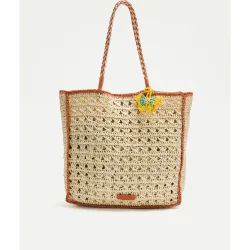 Jo & Mr. Joe - Bolso shopper ganchillo bicolor con charm mariposa