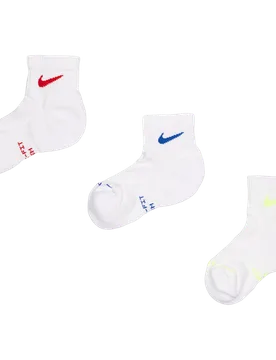 Elevated Ankle 3 Pack Unisex Socks - White - Size 2 - 5 - Cotton - White - Size: 2 - 5 - Nike - FashionsVida