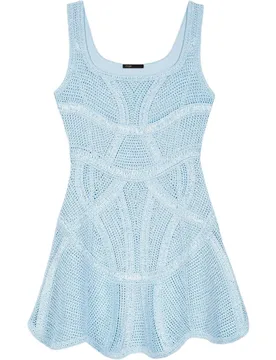 Vestido corto de ganchillo con rafia - Maje - FashionsVida