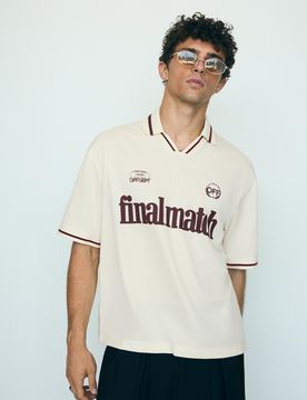 Polo En Mesh Imprimé Xl Écru