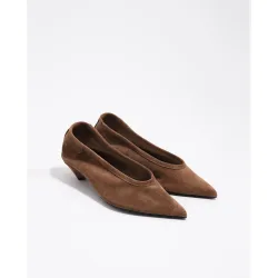 Zapatos de salón de mujer serraje tacón medio