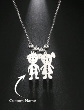 Collar con colgante de inicial de acero inoxidable grabado personalizado para hombres y mujeres, joyas con cuentas de nombre y fecha personalizadas, a