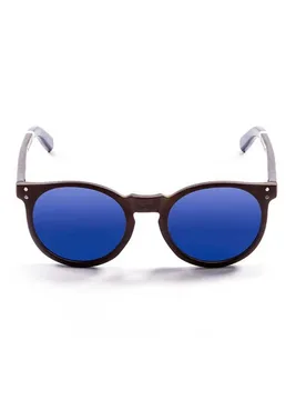Lizard Wood Polarized Sunglasses Brown / Brown Dark / Blue / White / Blue One Size Men,Women - Ocean Sunglasses - FashionsVida