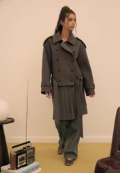 Oversize-Trenchcoat mit weichem Griff Braun XL