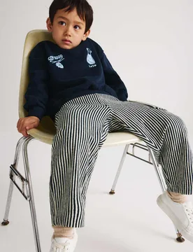 Piece Cotton Rich Noodle Graphic Outfit (2-8 Yrs) Navy Mix male - M&S - FashionsVida