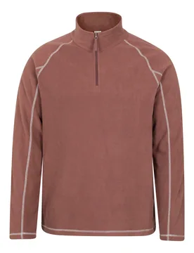 Ashbourne II Mens Half-Zip Fleece - Brown - Brown - Size: XXL - Mountain Warehouse - FashionsVida