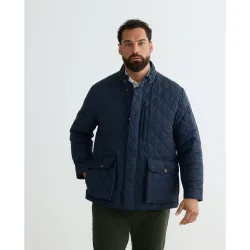 Parka de hombre tallas grandes ,rombos y tejido repelente al agua