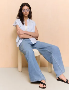 Camisa de manga corta estampada de mujer - Easy Wear - FashionsVida
