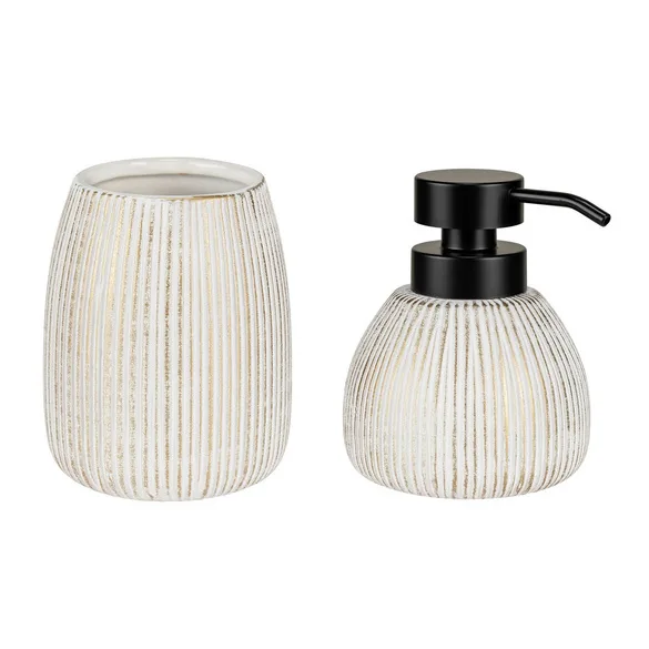 Bad-Accessoire Set „Pascoli“, 2-tlg., gold/schwarz - WENKO - FashionsVida