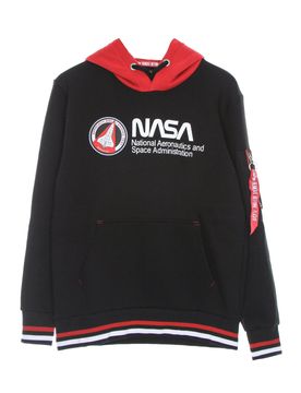Felpa Cappuccio Uomo Nasa Retro Hoodie Black