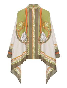 Camicia Foulard In Seta Con Stampa Piazzata