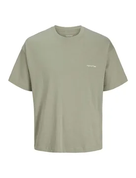 T-shirt salvia con stampa bianca sul retro - Jack & jones - FashionsVida
