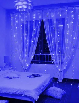 M Luces de hadas de 3 colores (rosa, azul, morado), 8 modos de LED, luces para dormitorio, decoración de boda y Navidad, luces de fiesta, luces de co - Shein - FashionsVida