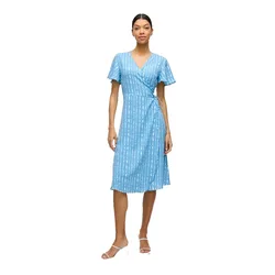 Vestito Midi A Maniche Corte Lovie Wrap Blissful Blue / Boxy 42